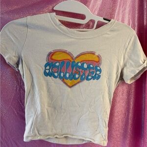 hollister heart baby tee
